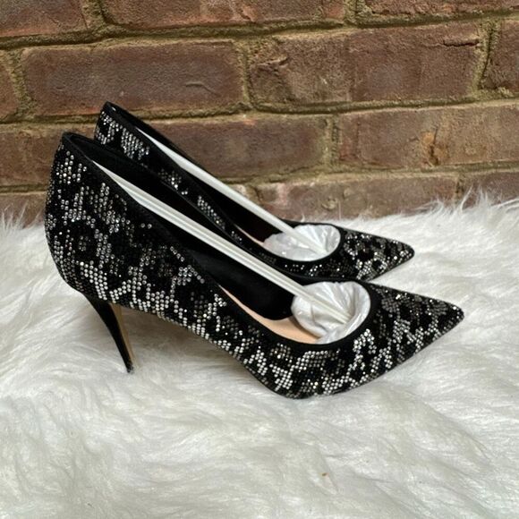 Aldo Women’s Haida Black & Silver Embellished Heel Size 9 - Picture 3 of 7